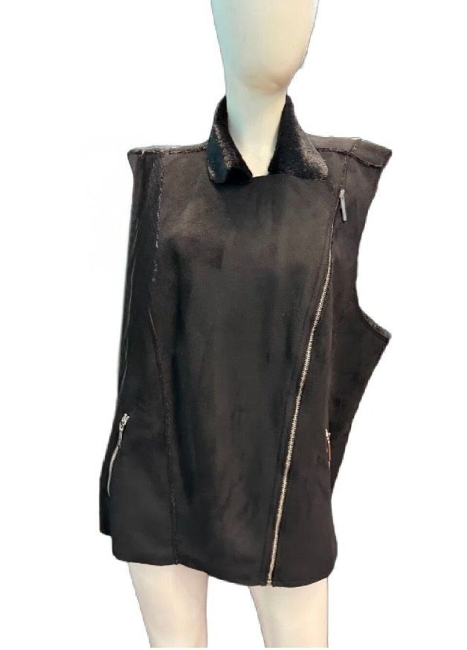 Michael Kors Black Faux Suede Winter Vest Womens Pkus Size 20W